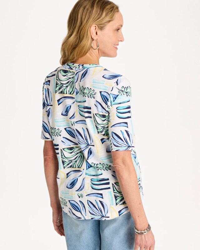 Palm Cotton Slub V-Neck Tee - image 3